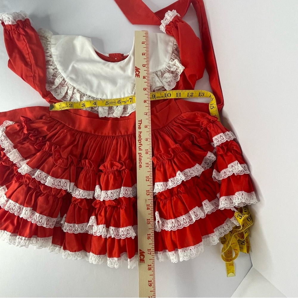 Kids Avenue Full Circle Pageant Party Dress Tiered Ruffle Lace VTG USA Size 2 - Picture 16 of 16